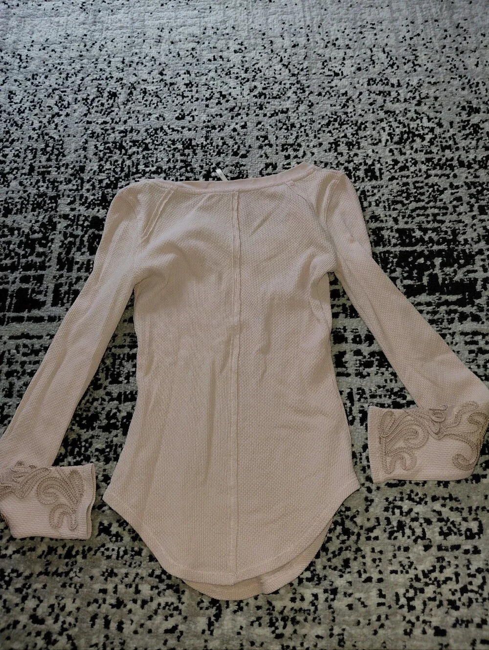 Free People Masquerade Cuff Thermal Top S Pink Embroidered Boho Y2K CC